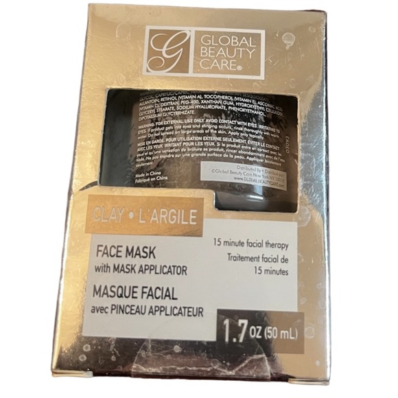 Clay Gel Face Mask With Mask Applicator Vitamins A, C & E GLOBAL BEAUTY CARE New - Picture 1 of 4